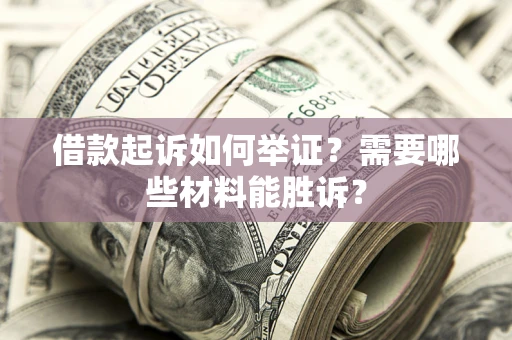 武汉借款起诉如何举证？需要哪些材料能胜诉？