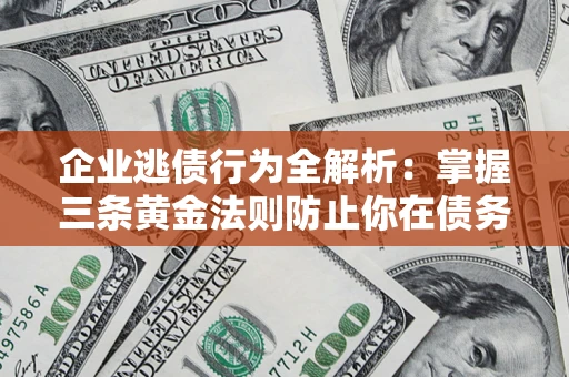武汉企业逃债行为全解析：掌握三条黄金法则防止你在债务乱局中“踩雷”